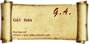 Gál Ada névjegykártya